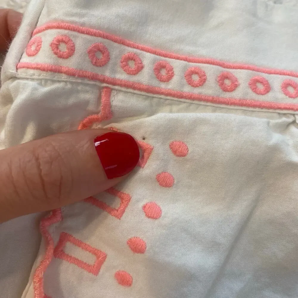 Reiss Broderie Shorts Girls Size 10-11 Cotton Embroidered Fruits Summer Vacation - Picture 6 of 6